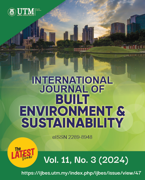 					View Vol. 11 No. 3 (2024): International Journal of Built Environment and Sustainability, Volume 11, Issue 3, 2024
				