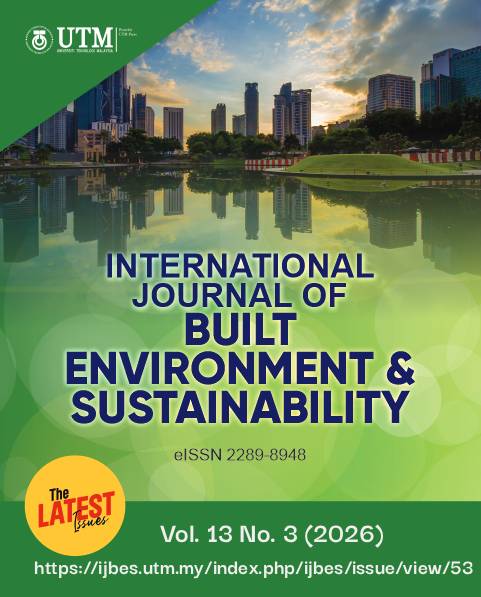 					View Vol. 13 No. 3 (2026): International Journal of Built Environment and Sustainability, Volume 13, Issue 3, 2026
				